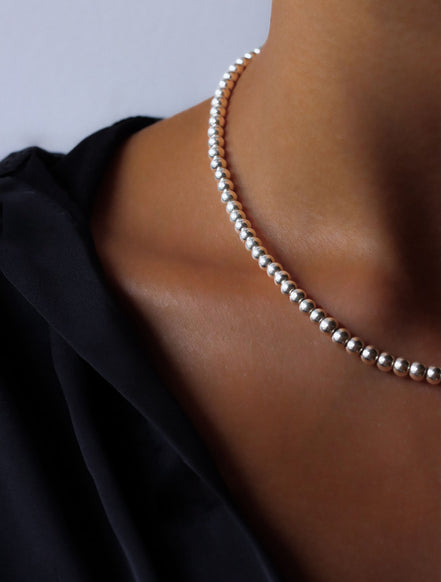 Necklace Beads Silver