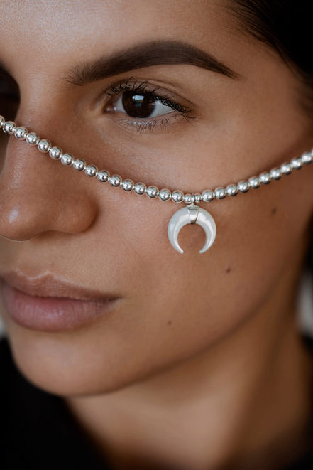 Bracelet Moon Silver Beads