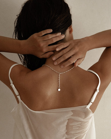 Pendant Diamond Cut Chain Fixed Figured Pearl