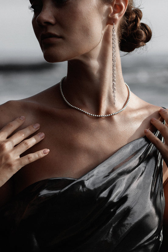 Necklace Beads Silver