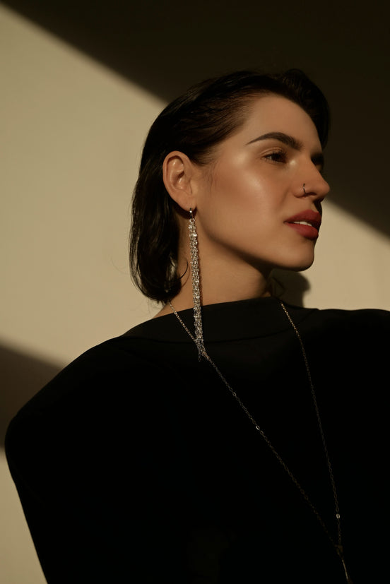 Earring Fringe Tassel Waterfall Mono