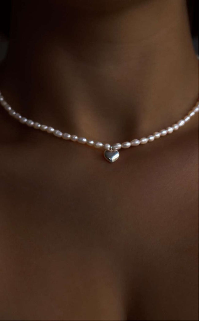 Necklace Heart Large Pearl