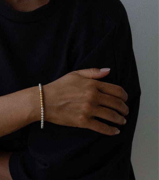 Bracelet Silver Gold Beads