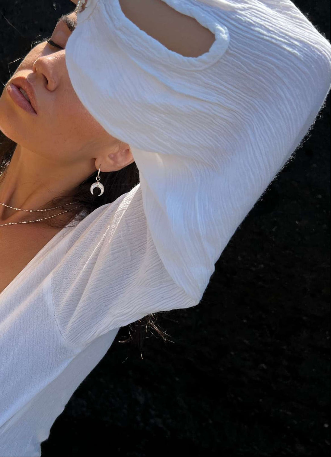 Earrings Pearl Moon Symmetry